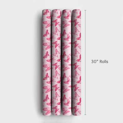 Pink Mariposa - Wrapping Paper - Aspen & Arlo