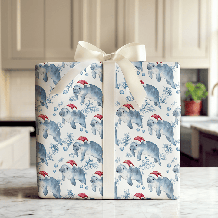 Merry Manatee - Wrapping Paper - Aspen & Arlo