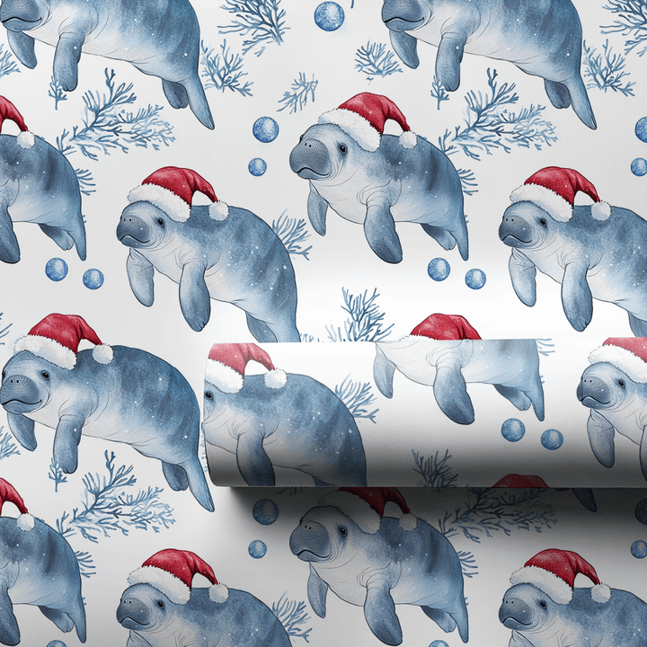 Merry Manatee - Wrapping Paper - Aspen & Arlo