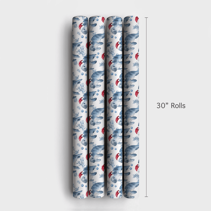 Merry Manatee - Wrapping Paper - Aspen & Arlo