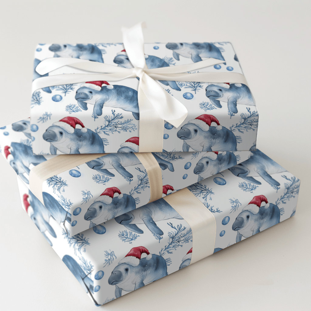 Merry Manatee - Wrapping Paper - Aspen & Arlo