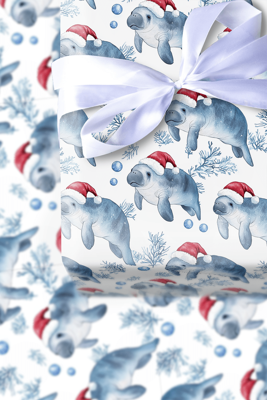 Merry Manatee - Wrapping Paper - Aspen & Arlo