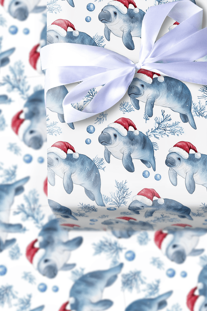 Merry Manatee - Wrapping Paper - Aspen & Arlo