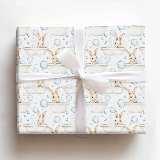 Bubble Bath Bunny Time - Wrapping Paper - Aspen & Arlo