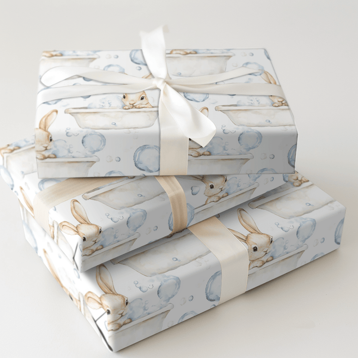 Bubble Bath Bunny Time - Wrapping Paper - Aspen & Arlo