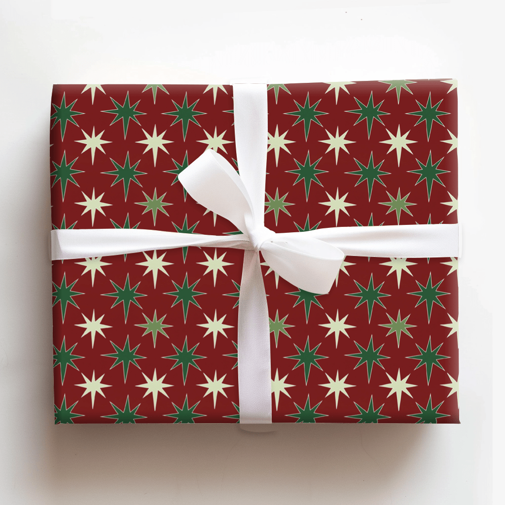 Retro Christmas Starbursts - Wrapping Paper - Aspen & Arlo