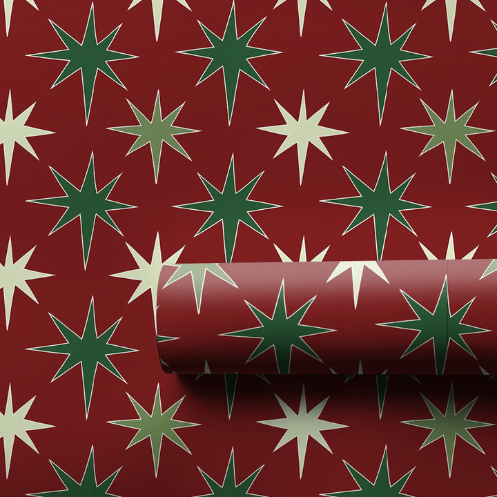 Retro Christmas Starbursts - Wrapping Paper - Aspen & Arlo
