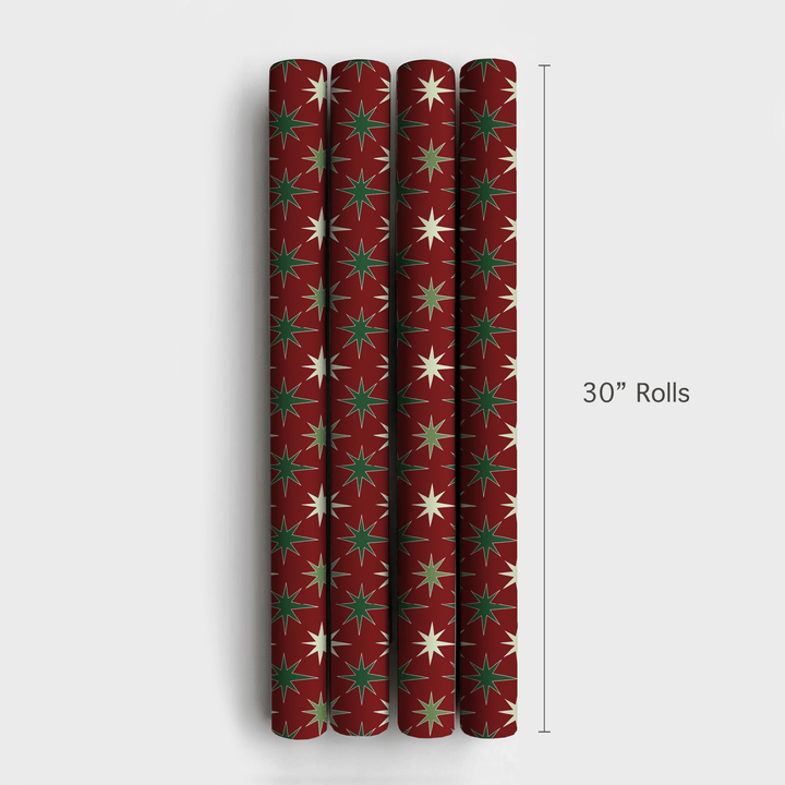 Retro Christmas Starbursts - Wrapping Paper - Aspen & Arlo