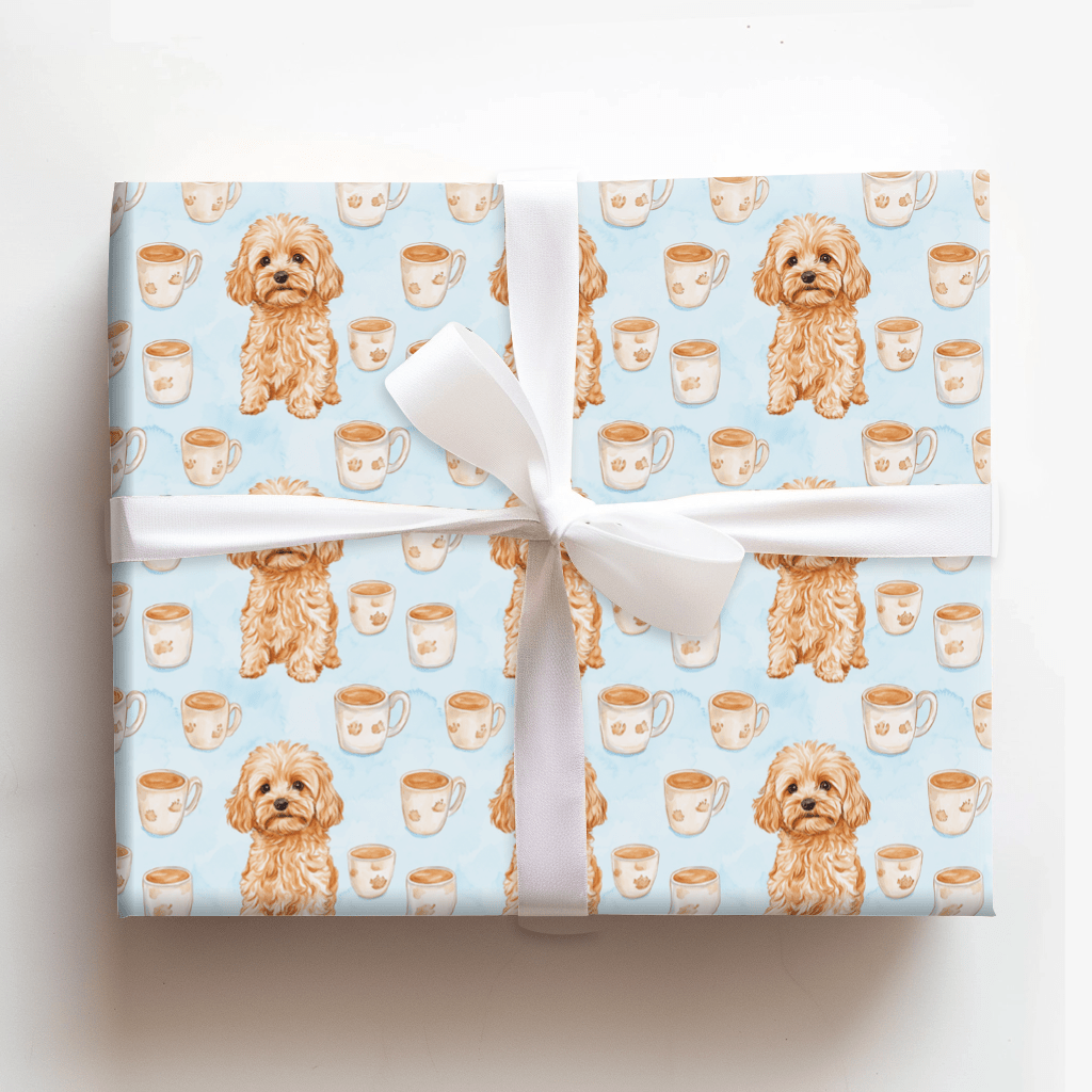 Coffee Day with the Cavapoo - Wrapping Paper - Aspen & Arlo