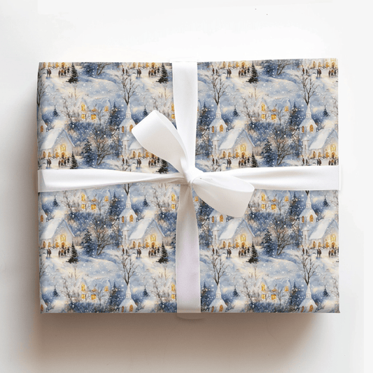 Snowy Chapel Cheer - Wrapping Paper - Aspen & Arlo