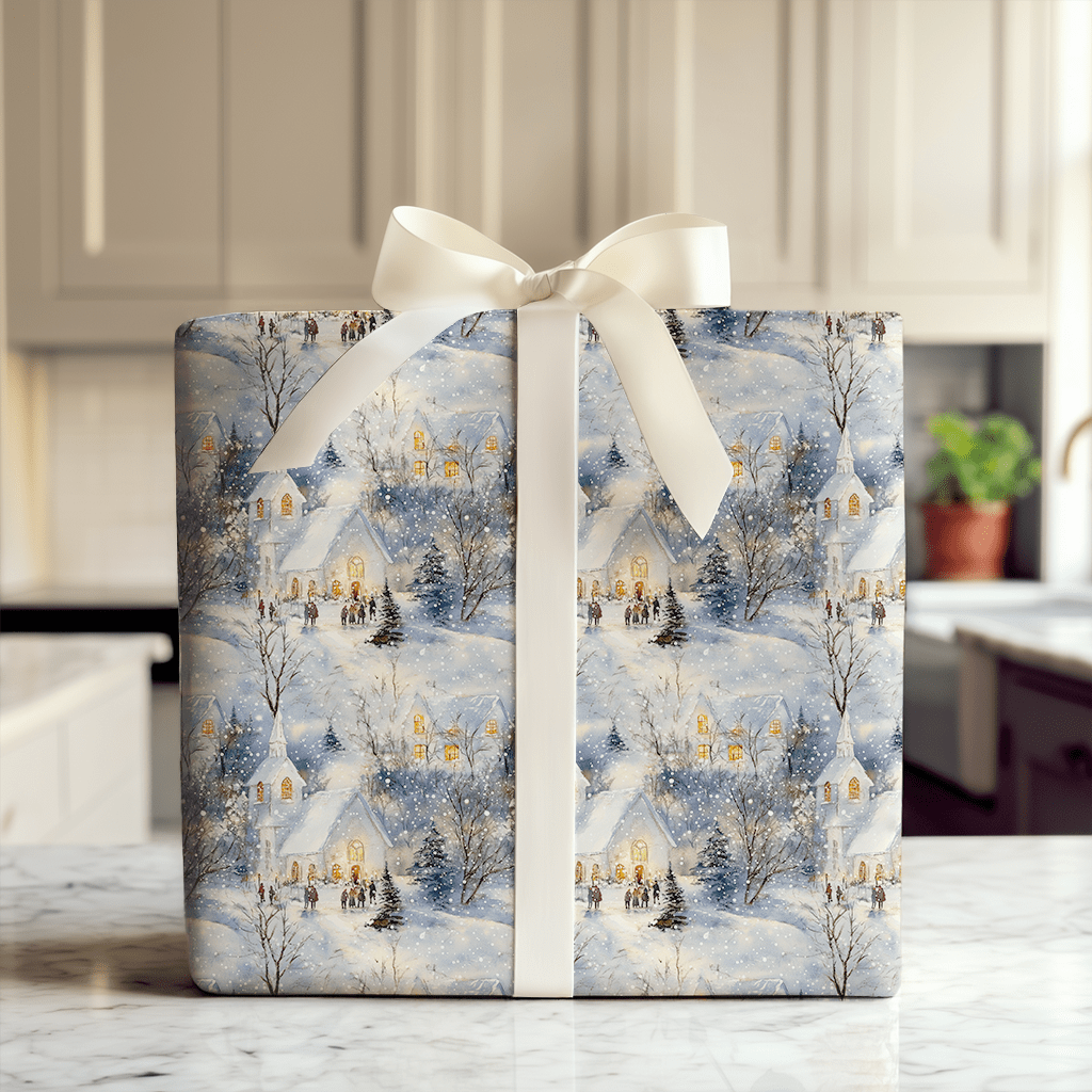 Snowy Chapel Cheer - Wrapping Paper - Aspen & Arlo