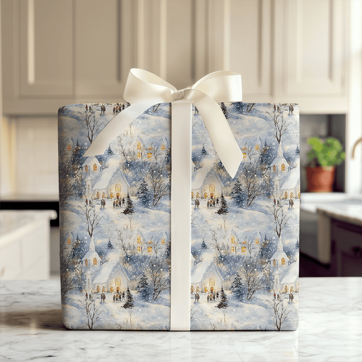Snowy Chapel Cheer - Wrapping Paper - Aspen & Arlo