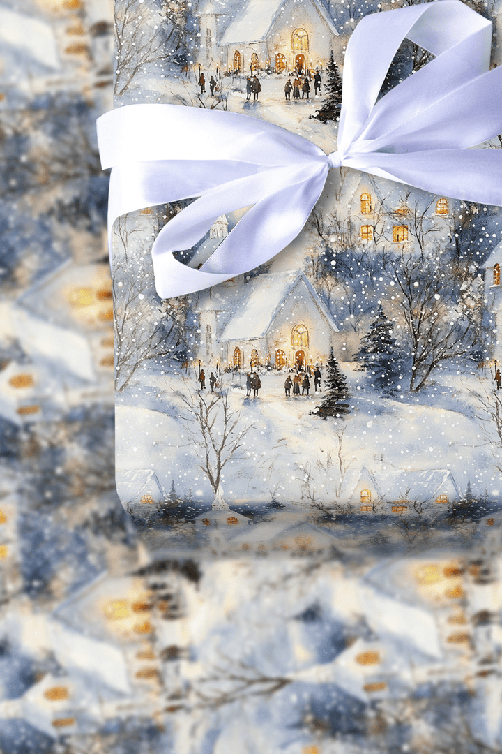 Snowy Chapel Cheer - Wrapping Paper - Aspen & Arlo