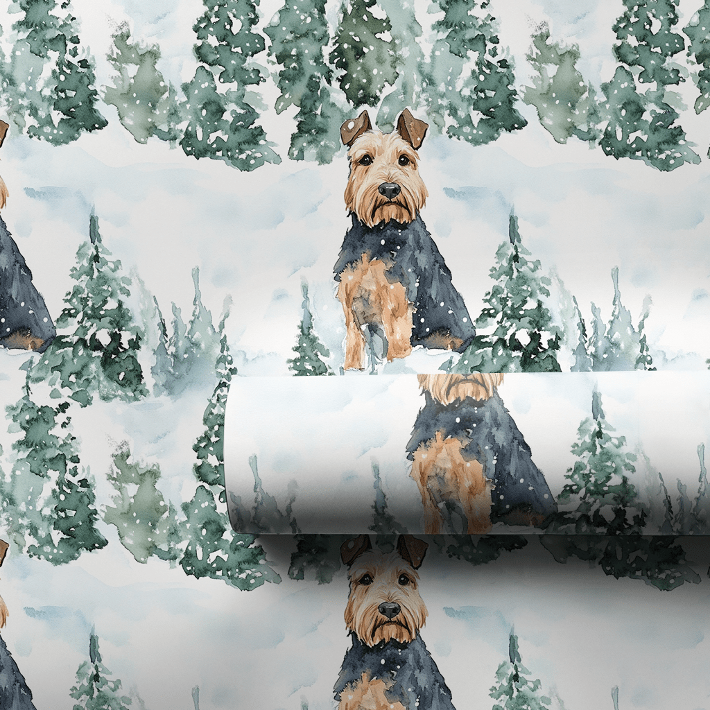 Snow Day for Airedale Terriers - Wrapping Paper - Aspen & Arlo
