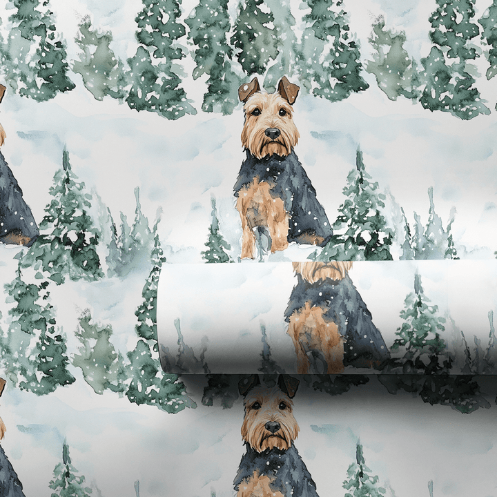 Snow Day for Airedale Terriers - Wrapping Paper - Aspen & Arlo