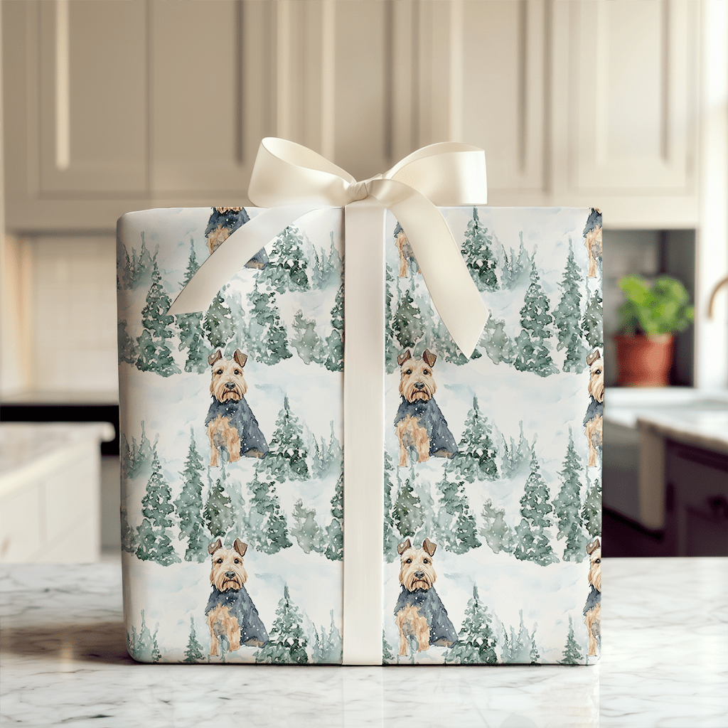 Snow Day for Airedale Terriers - Wrapping Paper - Aspen & Arlo