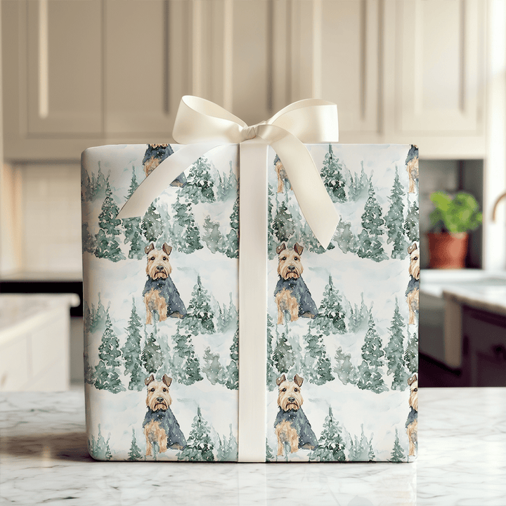 Snow Day for Airedale Terriers - Wrapping Paper - Aspen & Arlo