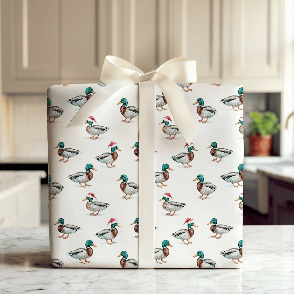 Duck, Duck, Claus - Wrapping Paper - Aspen & Arlo