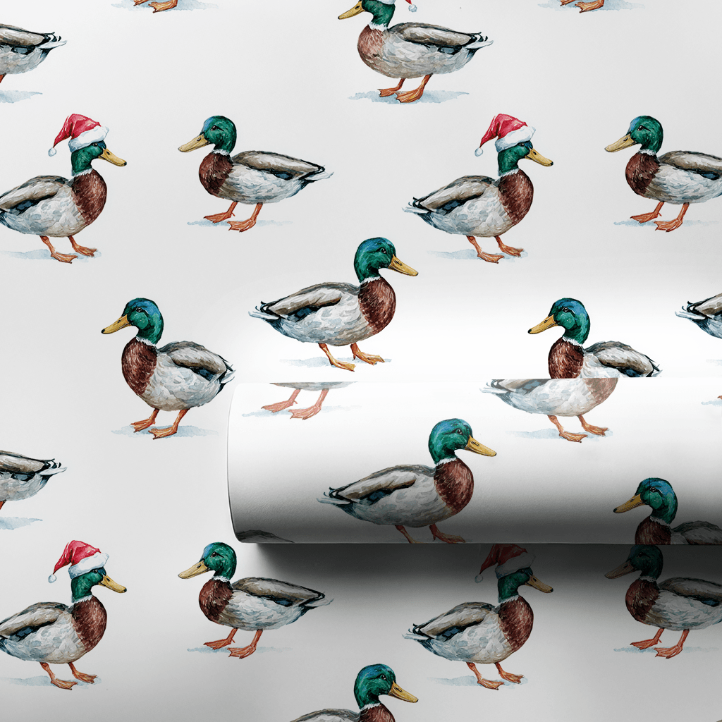Duck, Duck, Claus - Wrapping Paper - Aspen & Arlo