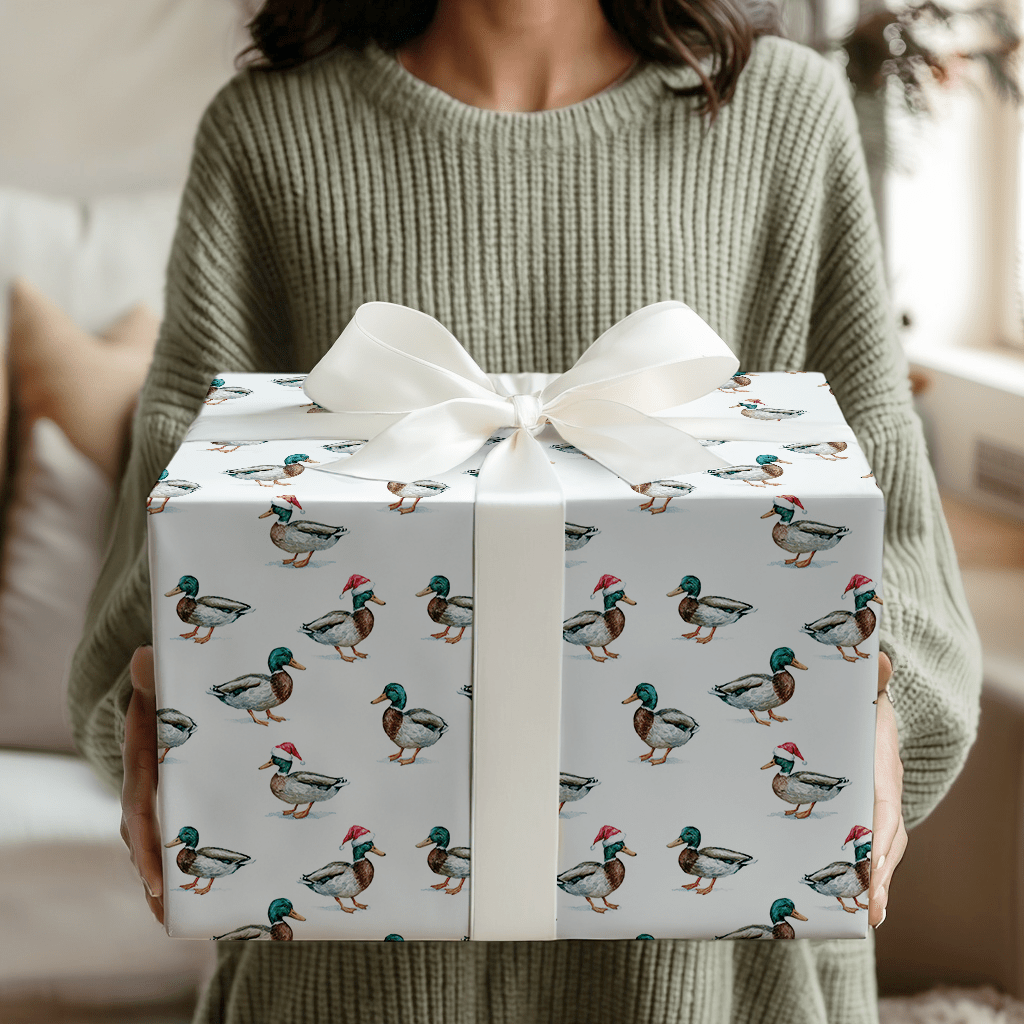 Duck, Duck, Claus - Wrapping Paper - Aspen & Arlo