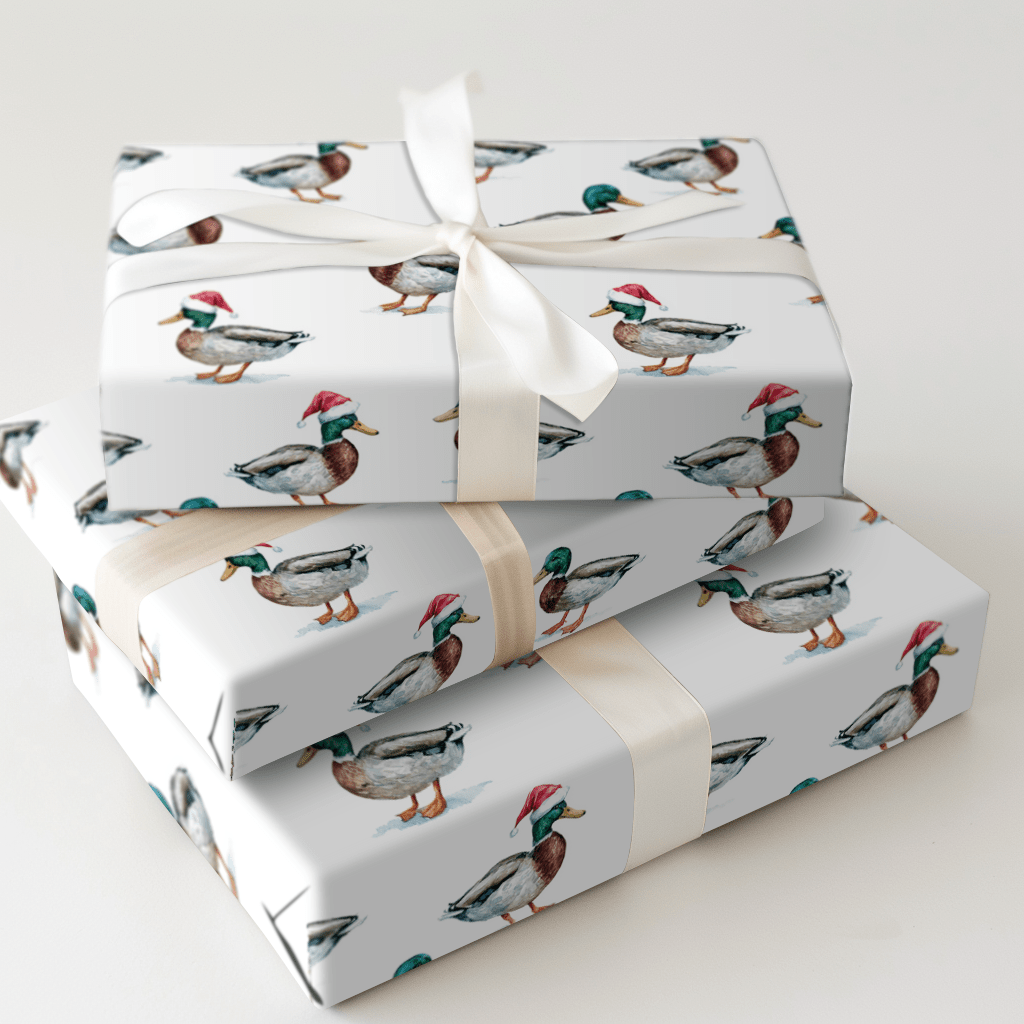Duck, Duck, Claus - Wrapping Paper - Aspen & Arlo