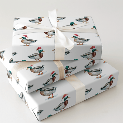 Duck, Duck, Claus - Wrapping Paper - Aspen & Arlo