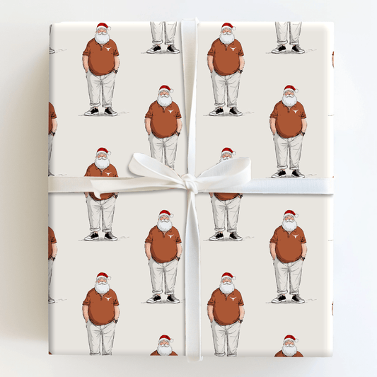 Longhorn Santa Polo - Wrapping Paper - Aspen & Arlo