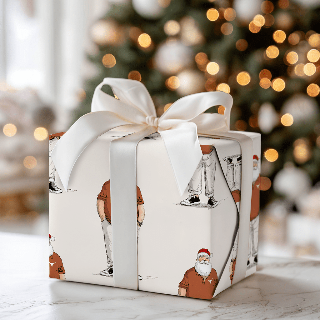 Longhorn Santa Polo - Wrapping Paper - Aspen & Arlo