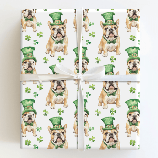 Leprechaun Bulldog - Wrapping Paper - Aspen & Arlo