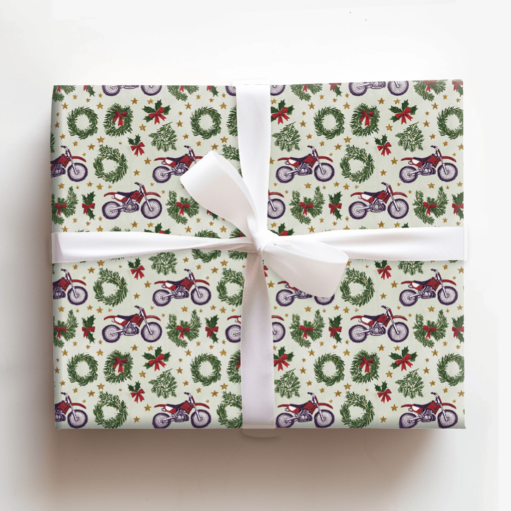 Wreath and Wheelie - Wrapping Paper - Aspen & Arlo
