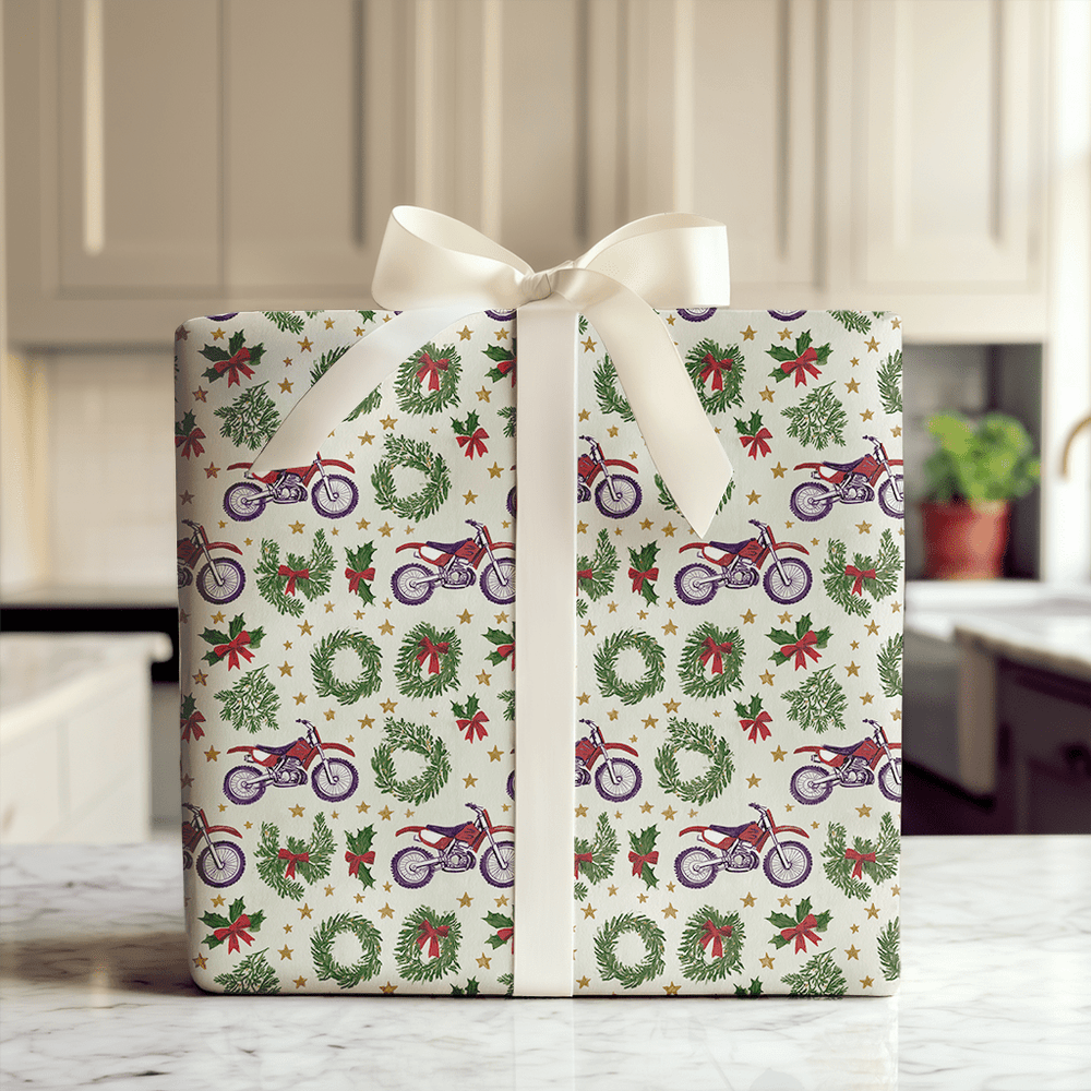 Wreath and Wheelie - Wrapping Paper - Aspen & Arlo