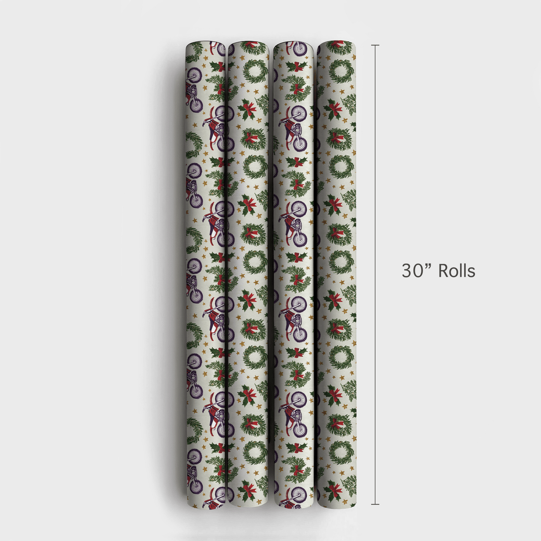 Wreath and Wheelie - Wrapping Paper - Aspen & Arlo