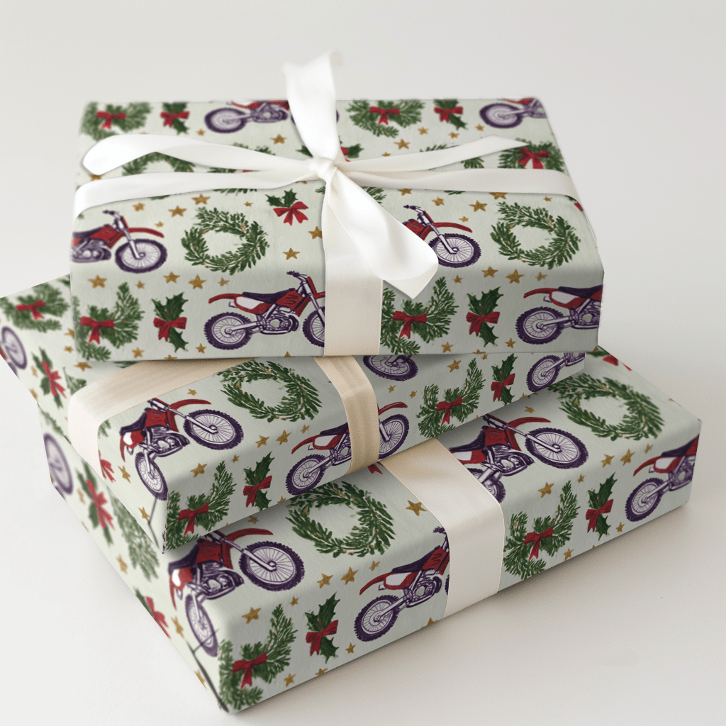 Wreath and Wheelie - Wrapping Paper - Aspen & Arlo
