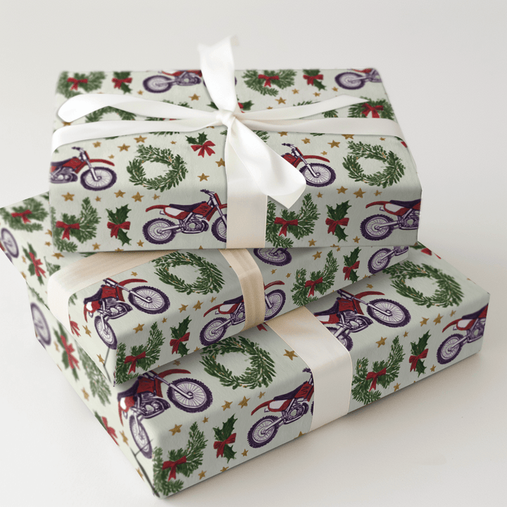 Wreath and Wheelie - Wrapping Paper - Aspen & Arlo