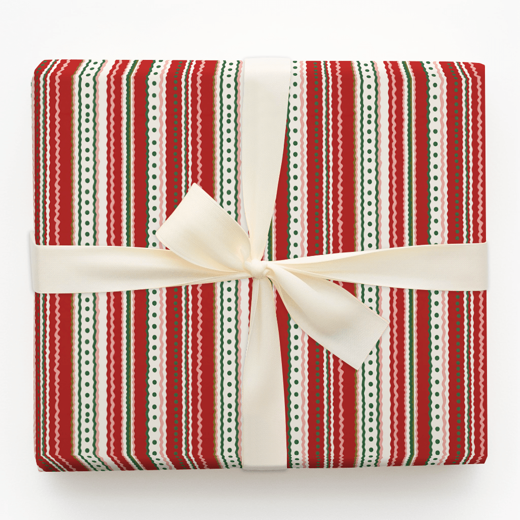 Trim the Tree Stripe - Wrapping Paper - Aspen & Arlo