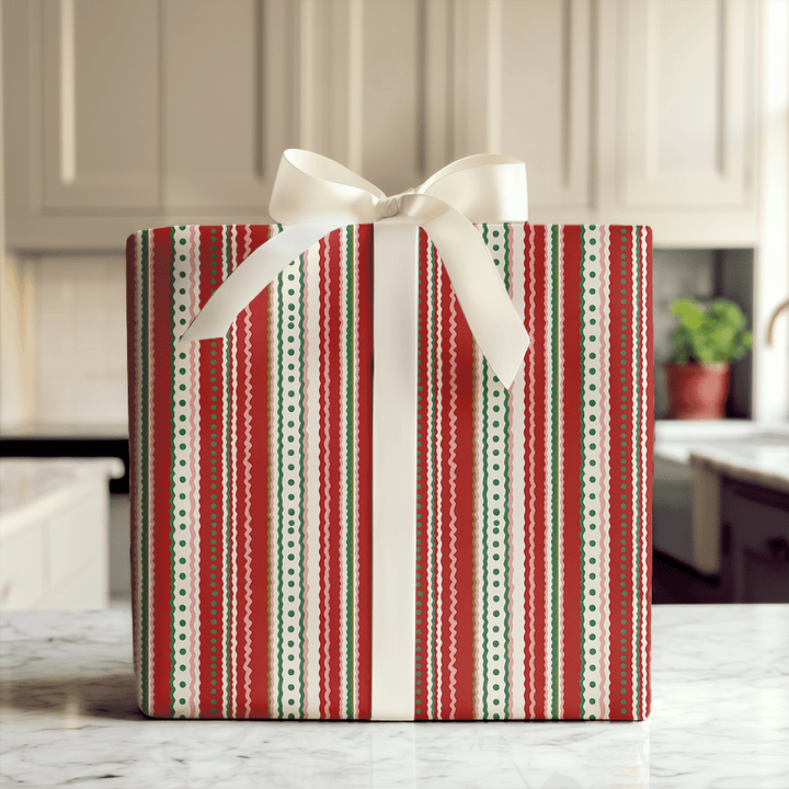 Trim the Tree Stripe - Wrapping Paper - Aspen & Arlo