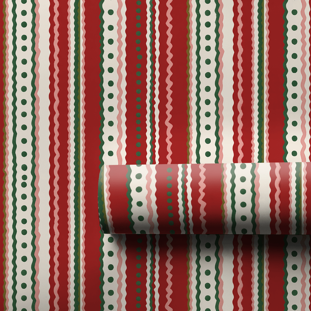 Trim the Tree Stripe - Wrapping Paper - Aspen & Arlo