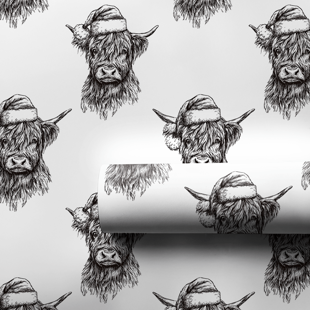High Cow Santa - Wrapping Paper - Aspen & Arlo