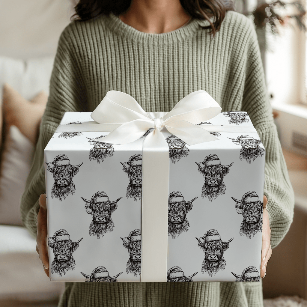 High Cow Santa - Wrapping Paper - Aspen & Arlo