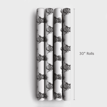 High Cow Santa - Wrapping Paper - Aspen & Arlo