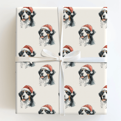 Bernese Santa - Wrapping Paper - Aspen & Arlo