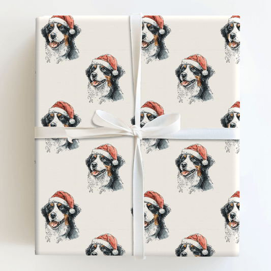Bernese Santa - Wrapping Paper - Aspen & Arlo