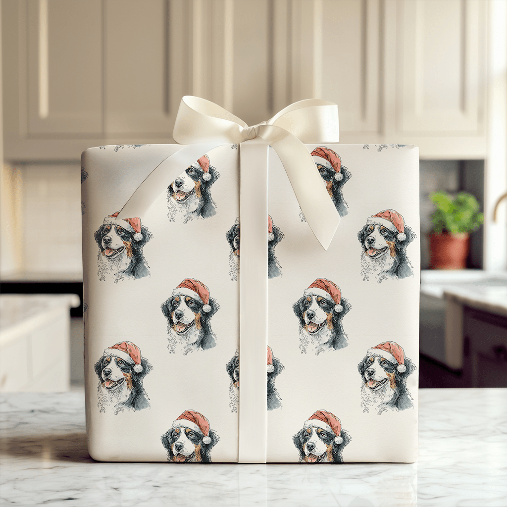 Bernese Santa - Wrapping Paper - Aspen & Arlo