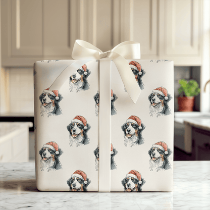 Bernese Santa - Wrapping Paper - Aspen & Arlo