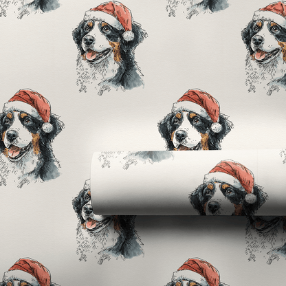 Bernese Santa - Wrapping Paper - Aspen & Arlo
