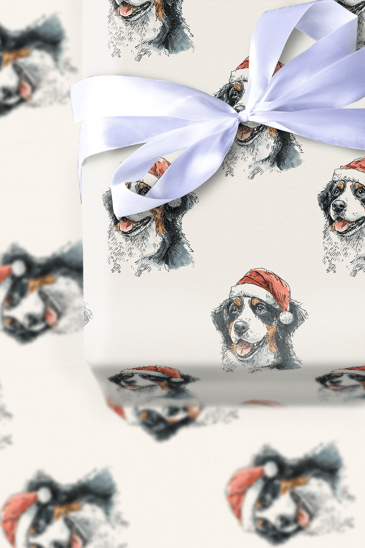 Bernese Santa - Wrapping Paper - Aspen & Arlo