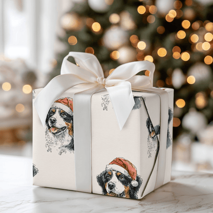 Bernese Santa - Wrapping Paper - Aspen & Arlo