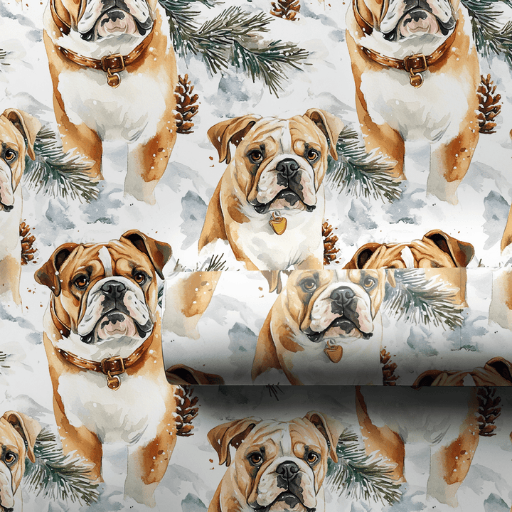 Frosted Bulldog - Wrapping Paper - Aspen & Arlo