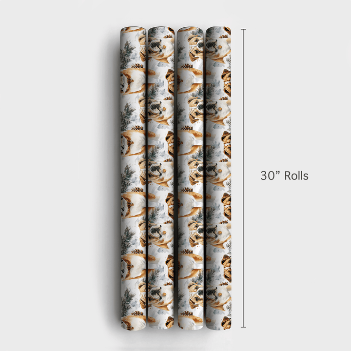 Frosted Bulldog - Wrapping Paper - Aspen & Arlo