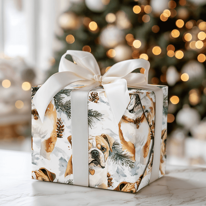 Frosted Bulldog - Wrapping Paper - Aspen & Arlo